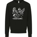 Viking Hammer and Raven Mens Sweatshirt Jumper Black