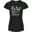 Viking Hammer and Raven Womens Petite Cut T-Shirt Black