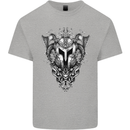 Viking Helmet Valhalla Gym Training Top Mens Cotton T-Shirt Tee Top Sports Grey