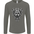 Viking Helmet Valhalla Gym Training Top Mens Long Sleeve T-Shirt Charcoal