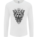 Viking Helmet Valhalla Gym Training Top Mens Long Sleeve T-Shirt White