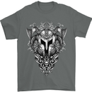 Viking Helmet Valhalla Gym Training Top Mens T-Shirt Cotton Gildan Charcoal