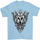 Viking Helmet Valhalla Gym Training Top Mens T-Shirt Cotton Gildan Light Blue