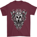 Viking Helmet Valhalla Gym Training Top Mens T-Shirt Cotton Gildan Maroon