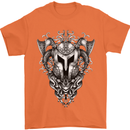 Viking Helmet Valhalla Gym Training Top Mens T-Shirt Cotton Gildan Orange