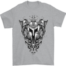 Viking Helmet Valhalla Gym Training Top Mens T-Shirt Cotton Gildan Sports Grey