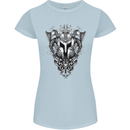 Viking Helmet Valhalla Gym Training Top Womens Petite Cut T-Shirt Light Blue