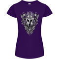 Viking Helmet Valhalla Gym Training Top Womens Petite Cut T-Shirt Purple