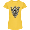 Viking Helmet Valhalla Gym Training Top Womens Petite Cut T-Shirt Yellow