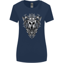 Viking Helmet Valhalla Gym Training Top Womens Wider Cut T-Shirt Navy Blue