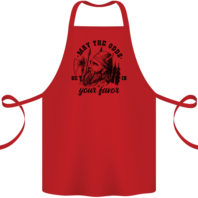 Viking May the Odds Be In Your Favour Cotton Apron 100% Organic Red