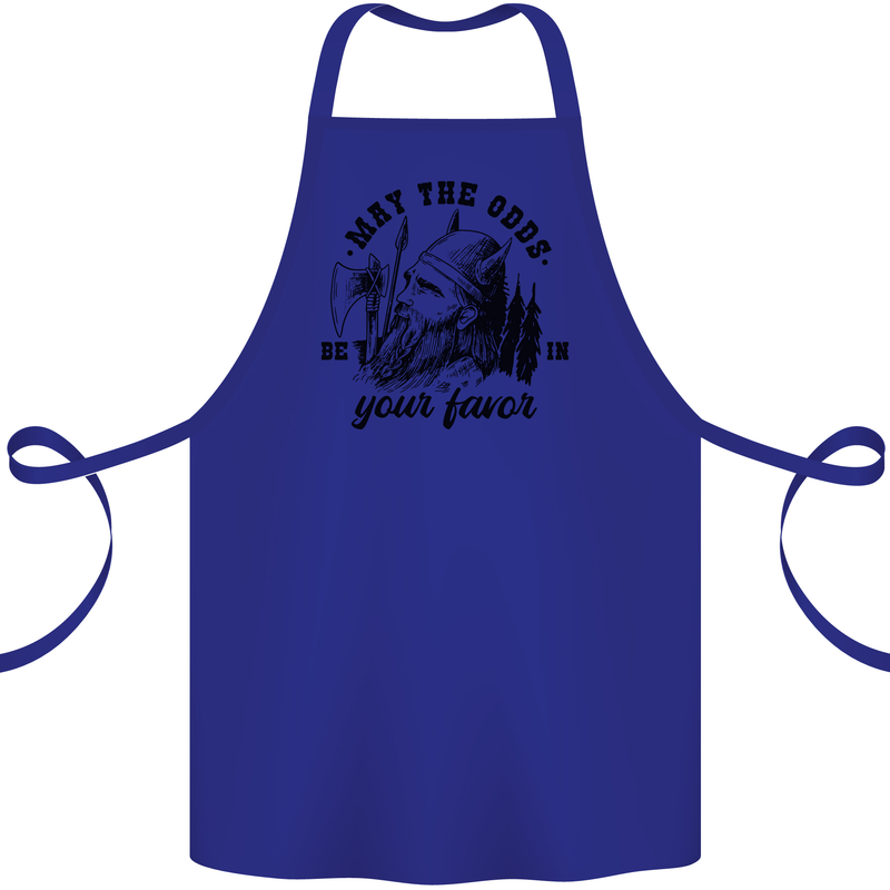 Viking May the Odds Be In Your Favour Cotton Apron 100% Organic Royal Blue