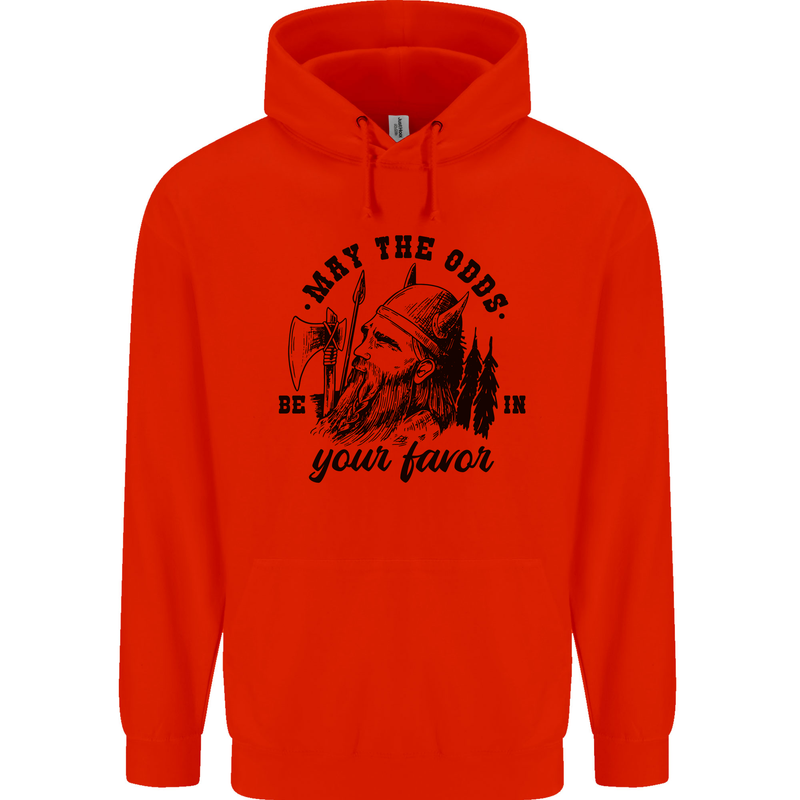 Viking May the Odds Be In Your Favour Mens 80% Cotton Hoodie Bright Red