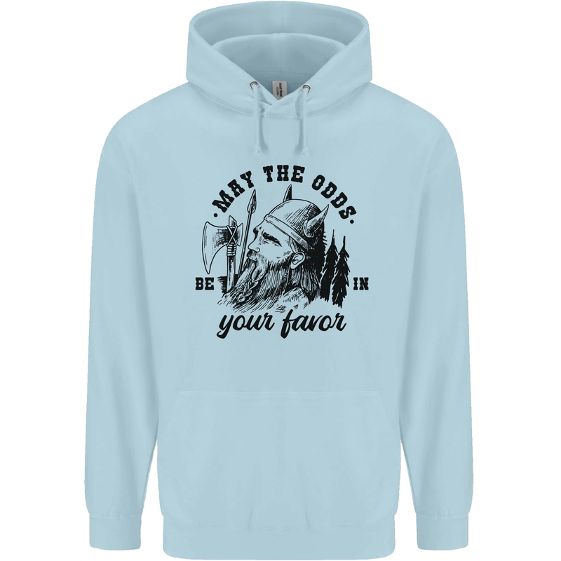 Viking May the Odds Be In Your Favour Mens 80% Cotton Hoodie Light Blue