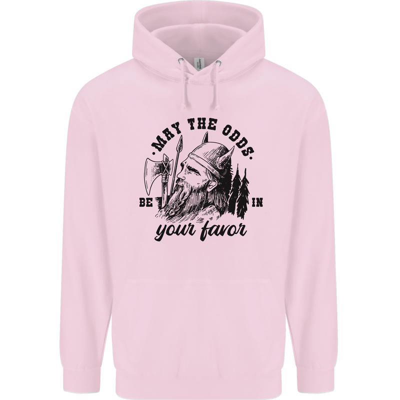 Viking May the Odds Be In Your Favour Mens 80% Cotton Hoodie Light Pink