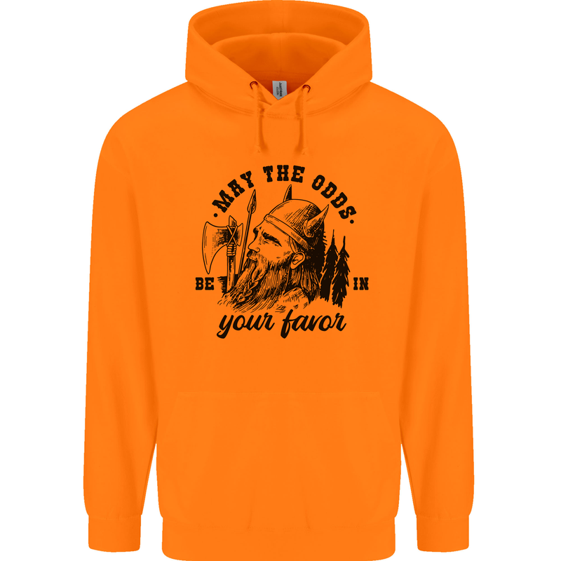 Viking May the Odds Be In Your Favour Mens 80% Cotton Hoodie Orange