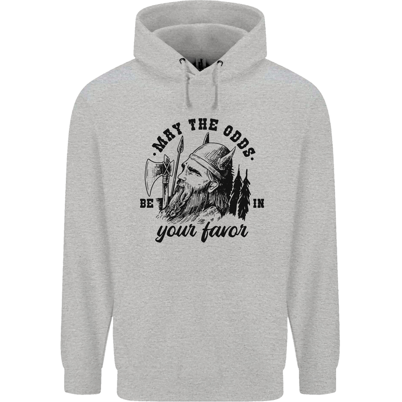 Viking May the Odds Be In Your Favour Mens 80% Cotton Hoodie Sports Grey