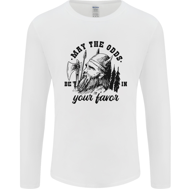 Viking May the Odds Be In Your Favour Mens Long Sleeve T-Shirt White