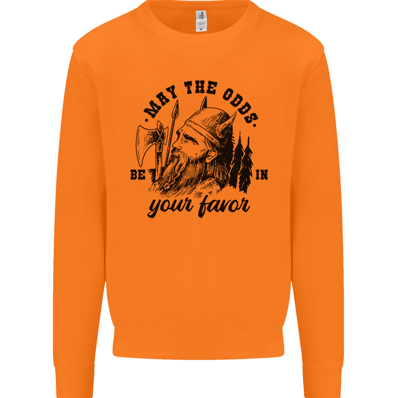 Viking May the Odds Be In Your Favour Mens Sweatshirt Jumper Orange