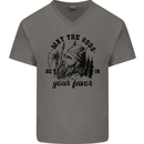 Viking May the Odds Be In Your Favour Mens V-Neck Cotton T-Shirt Charcoal