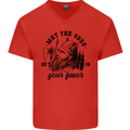 Viking May the Odds Be In Your Favour Mens V-Neck Cotton T-Shirt Red