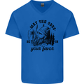 Viking May the Odds Be In Your Favour Mens V-Neck Cotton T-Shirt Royal Blue