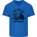 Viking May the Odds Be In Your Favour Mens V-Neck Cotton T-Shirt Royal Blue