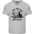 Viking May the Odds Be In Your Favour Mens V-Neck Cotton T-Shirt Sports Grey