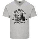 Viking May the Odds Be In Your Favour Mens V-Neck Cotton T-Shirt Sports Grey