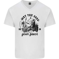 Viking May the Odds Be In Your Favour Mens V-Neck Cotton T-Shirt White