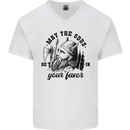 Viking May the Odds Be In Your Favour Mens V-Neck Cotton T-Shirt White
