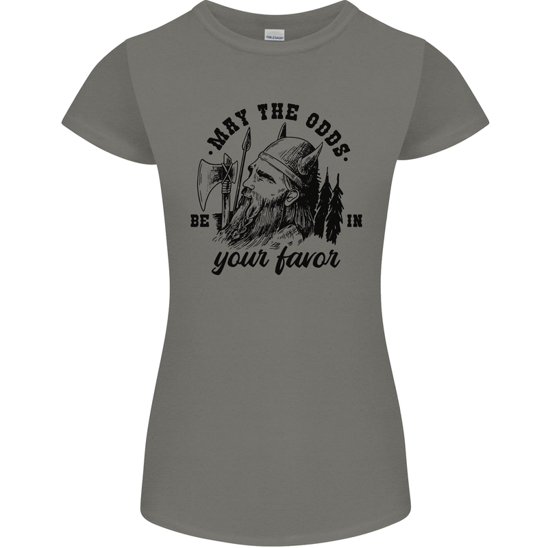 Viking May the Odds Be In Your Favour Womens Petite Cut T-Shirt Charcoal
