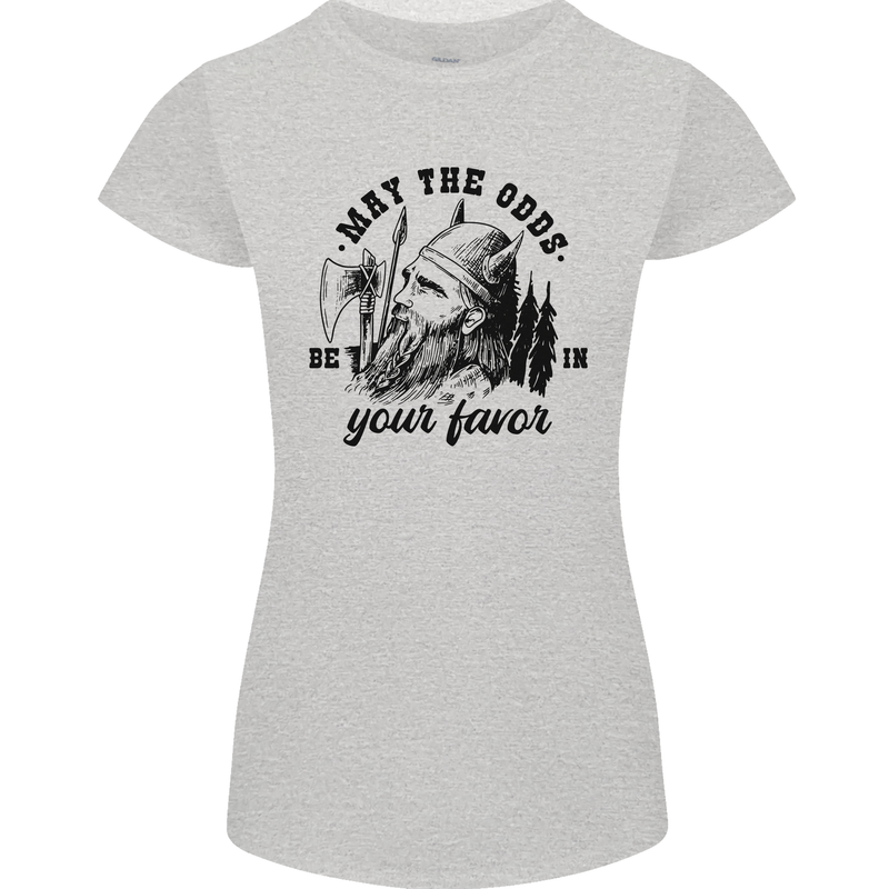 Viking May the Odds Be In Your Favour Womens Petite Cut T-Shirt Sports Grey