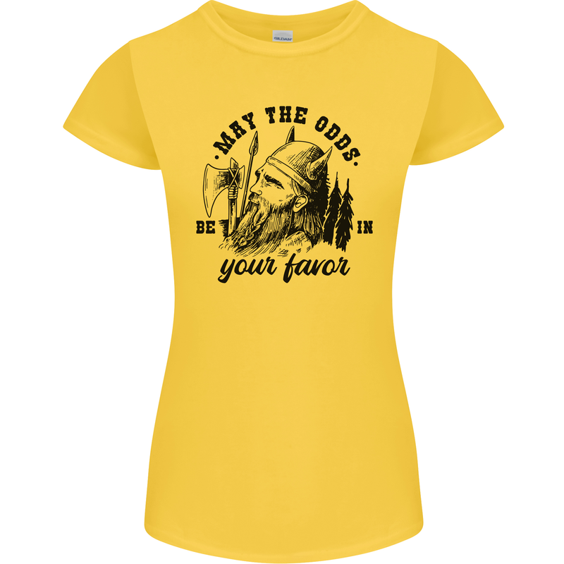 Viking May the Odds Be In Your Favour Womens Petite Cut T-Shirt Yellow