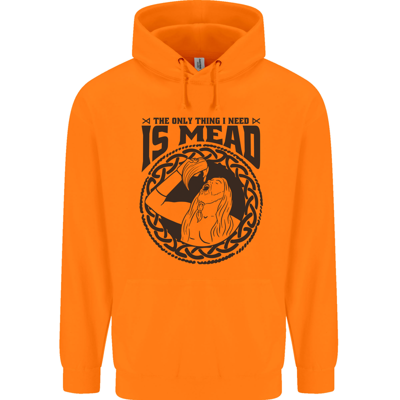 Viking Mead Funny Alcohol Beer Drunk Childrens Kids Hoodie Orange