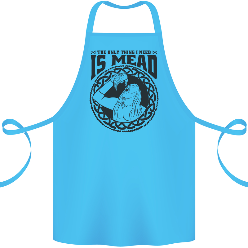 Viking Mead Funny Alcohol Beer Drunk Cotton Apron 100% Organic Turquoise