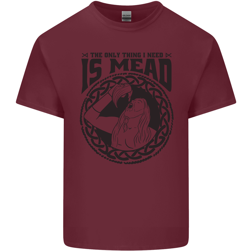 Viking Mead Funny Alcohol Beer Drunk Mens Cotton T-Shirt Tee Top Maroon