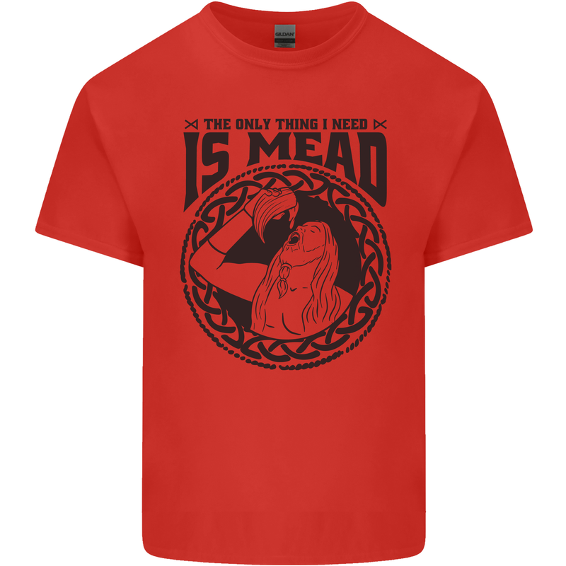 Viking Mead Funny Alcohol Beer Drunk Mens Cotton T-Shirt Tee Top Red