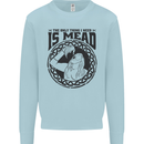 Viking Mead Funny Alcohol Beer Drunk Mens Sweatshirt Jumper Light Blue