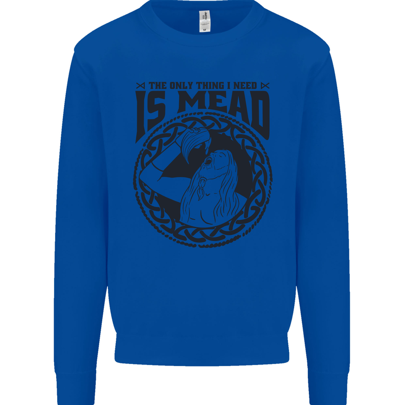 Viking Mead Funny Alcohol Beer Drunk Mens Sweatshirt Jumper Royal Blue