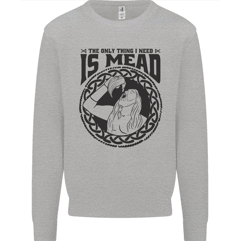 Viking Mead Funny Alcohol Beer Drunk Mens Sweatshirt Jumper Sports Grey