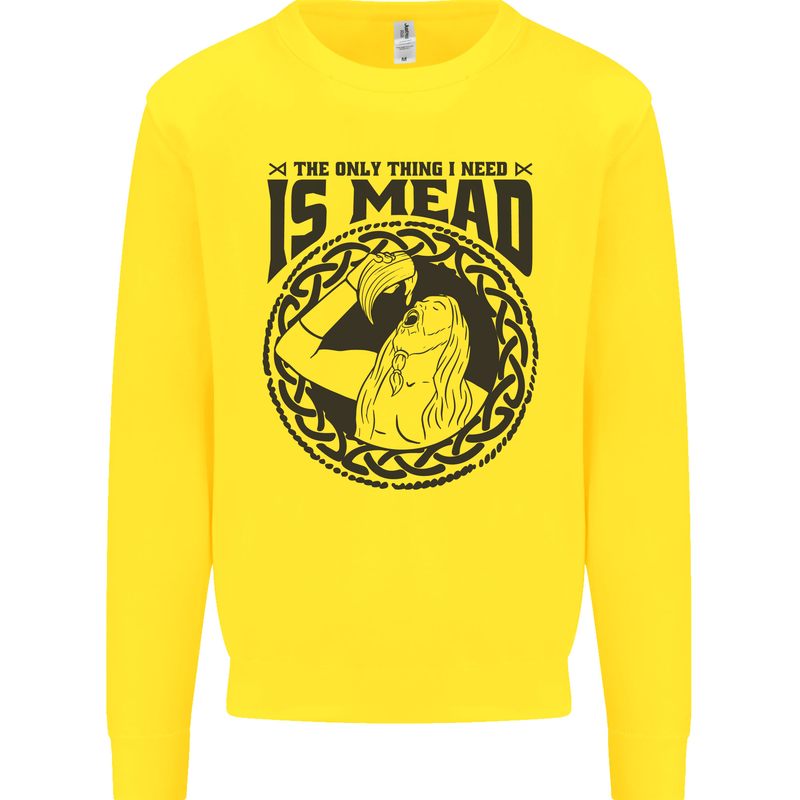 Viking Mead Funny Alcohol Beer Drunk Mens Sweatshirt Jumper Yellow
