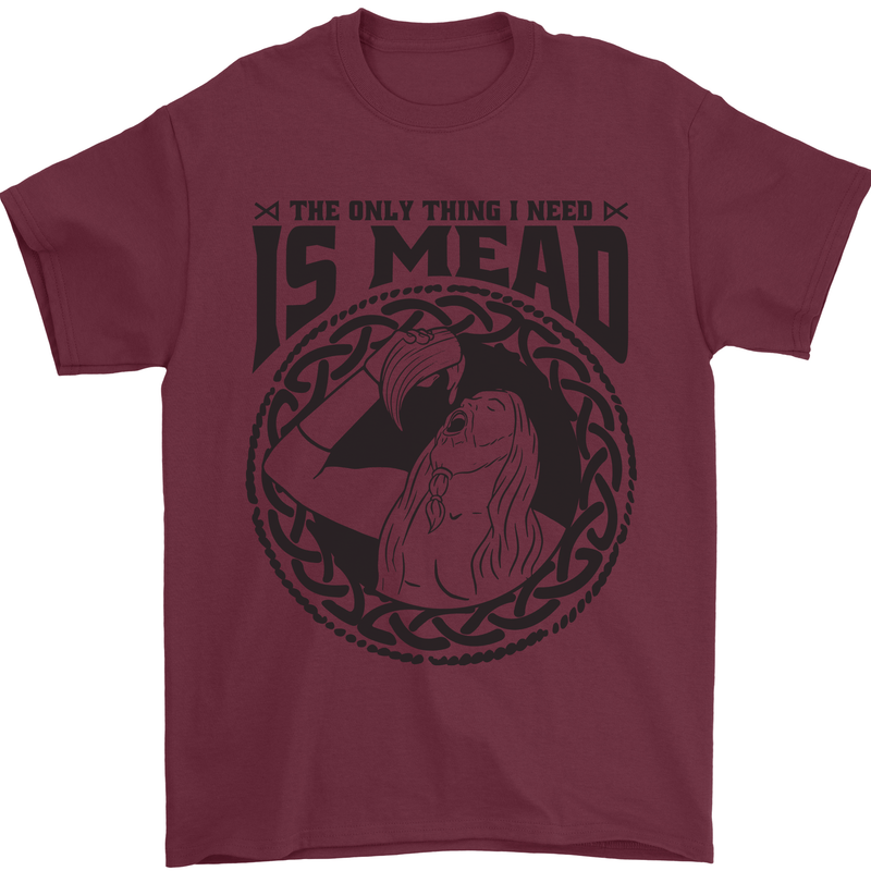 Viking Mead Funny Alcohol Beer Drunk Mens T-Shirt 100% Cotton Maroon