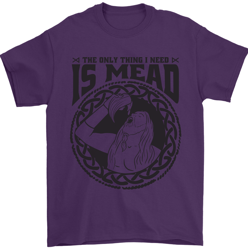 Viking Mead Funny Alcohol Beer Drunk Mens T-Shirt 100% Cotton Purple