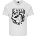 Viking Mead Funny Alcohol Beer Drunk Mens V-Neck Cotton T-Shirt White