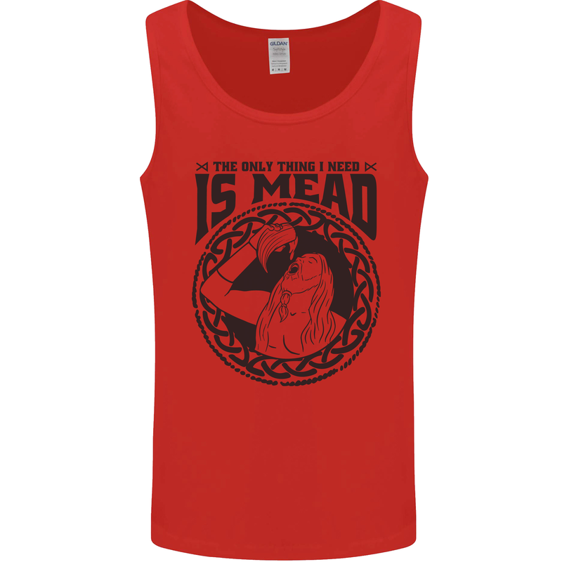 Viking Mead Funny Alcohol Beer Drunk Mens Vest Tank Top Red