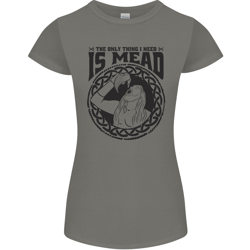 Viking Mead Funny Alcohol Beer Drunk Womens Petite Cut T-Shirt Charcoal