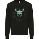 Viking Skull Runic Text Kids Sweatshirt Jumper Black