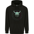 Viking Skull Runic Text Mens Hoodie Black