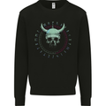 Viking Skull Runic Text Mens Sweatshirt Jumper Black